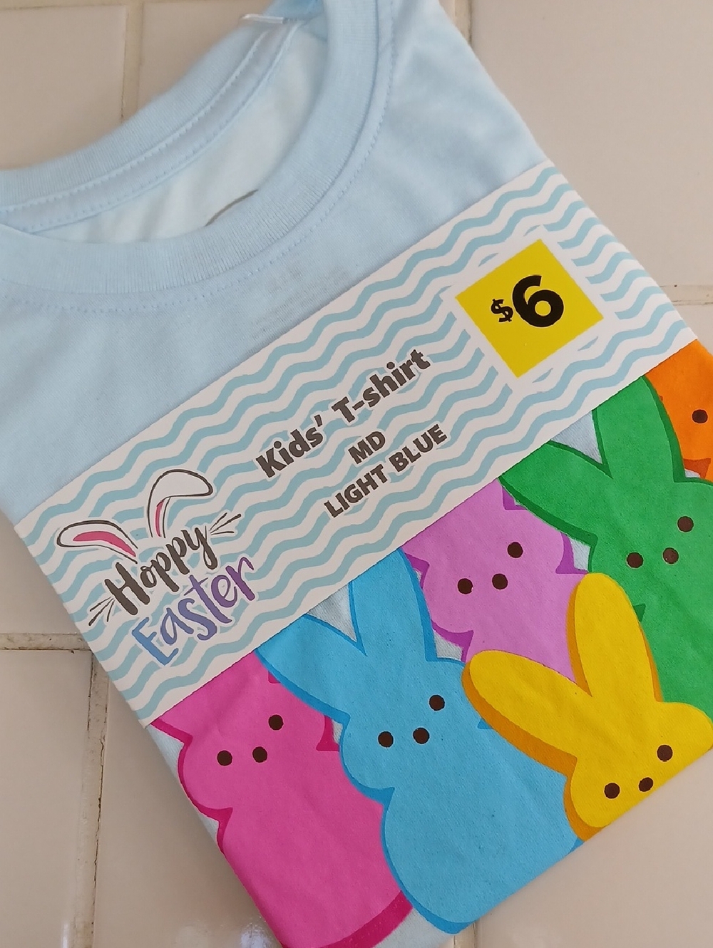 Kids' Light Blue Easter Bunny Graphic T-Shirt